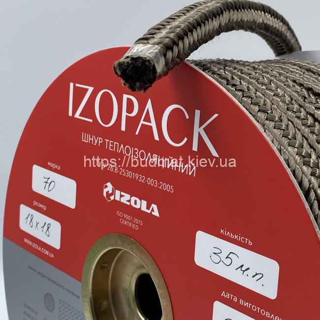 Шнур базальтовый сквозного плетения IZOPACK-70 квадратный